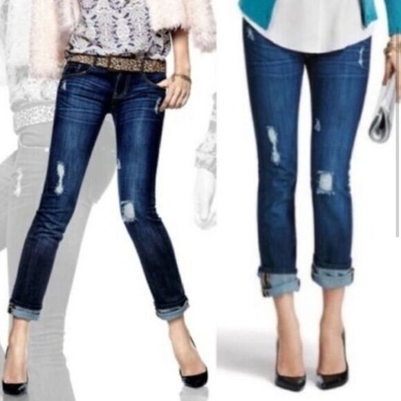 Cabi Slim Boyfriend Distressed Jean Raw Hem - Picture 9 of 9